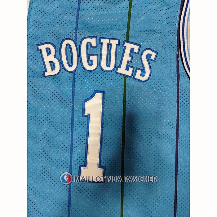 Maillot Charlotte Hornets Muggsy Bogues NO 1 Retro Bleu